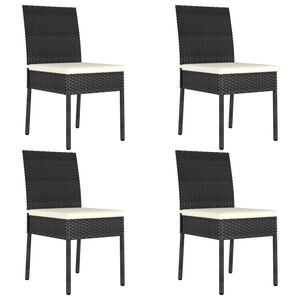 vidaXL Tuinstoelen 4 st poly rattan zwart