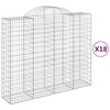 vidaXL Schanskorven 18 st gewelfd 200x50x160/180 cm ijzer
