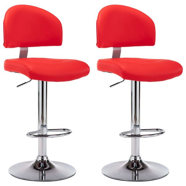 vidaXL Barstoelen 2 st kunstleer rood