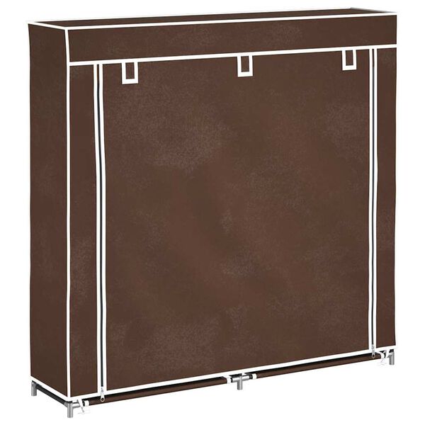 vidaXL Schoenenkast met hoes 115x28x110 stof bruin