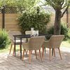 vidaXL Tuin eettafelset met kussen 5 pcs Beige poly rattan