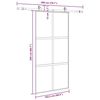 vidaXL Schuifdeur met beslagset 102,5x205 cm gehard glas zwart
