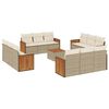 vidaXL 13-delige Loungeset met kussens poly rattan beige