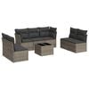 vidaXL 8-delige Loungeset met kussens poly rattan grijs