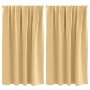vidaXL Zwart-out Gordijnen met Ringen 2 pcs Beige 140 x 140 cm