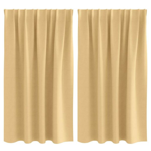 vidaXL Zwart-out Gordijnen met Ringen 2 pcs Beige 140 x 140 cm
