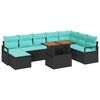 vidaXL Tuinbankenset 9 st Zwart en Teal