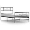 vidaXL Bedframe met hoofd- en voeteneinde metaal zwart 80x200 cm