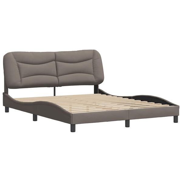 vidaXL Bedframe zonder matras "Hvar" stof taupe 160x200 cm