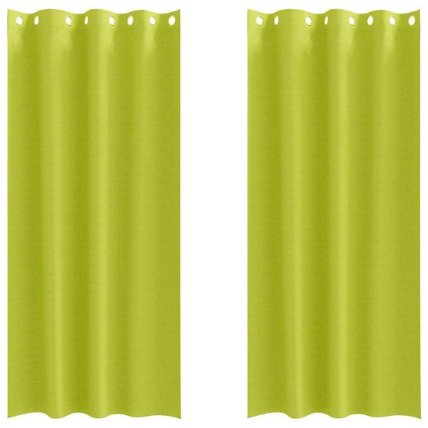 vidaXL Zwart-out Gordijnen met Ringen 2 pcs Groen 260 x 140 cm