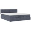 vidaXL Ottoman bed met matras 160x200cm fluweel donkergrijs