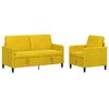 vidaXL Bankenset met opbergruimte 2 st Geel Polyester