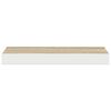vidaXL Wandschappen 2 st zwevend 40x23x3,8 cm MDF eikenkleurig en wit