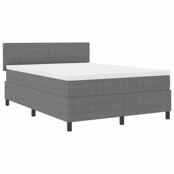 vidaXL Boxspring bed Lichtgrijs en wit. 203 x 144 x 88 cm