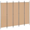 vidaXL 5-Panel Room Divider Beige 250 x 200 cm Stof