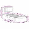 vidaXL Bedframe met Gevoerd Hoofdgedeelte Donkergrijs 90 x 200 cm