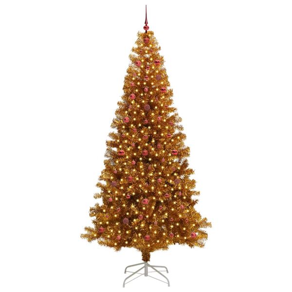 vidaXL Kerstboom met 300 LED met standaard Goud 240 cm PET