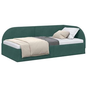 vidaXL Hoekbedframe met hoofdeinde Donkergroen 100 cm x 200 cm Fluweel