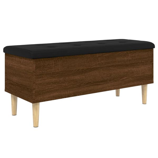 vidaXL Opbergbankje 102x42x46 cm bewerkt hout bruin eikenkleur