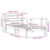 vidaXL Bedframe met hoofdbord massief grenenhout 90x200 cm