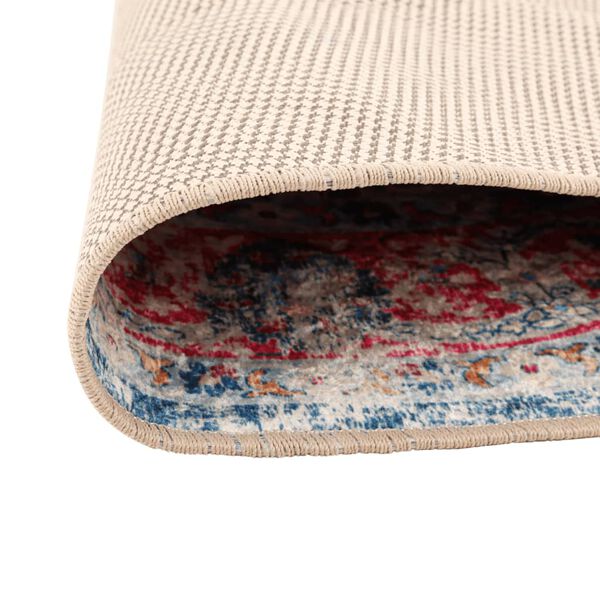 vidaXL Vloerkleed wasbaar &Oslash; 120 cm meerkleurig
