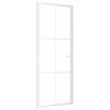 vidaXL Binnendeur 83x201,5 cm ESG-glas en aluminium wit
