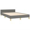 vidaXL Bedframe zonder matras 120x190 cm stof donkergrijs