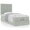 vidaXL Ottoman bed met matrassen 90x200cm fluweel lichtgrijs