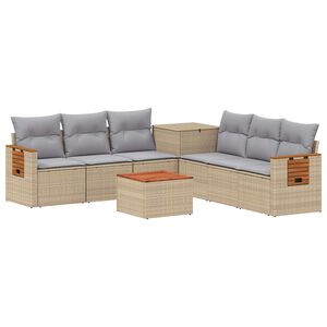 vidaXL Bankstel 8 st Beige en Licht Grijs 55 x 55 x 37 cm