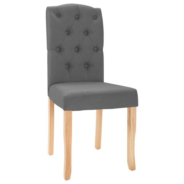 vidaXL Eetkamerstoelen 4 st stof donkergrijs