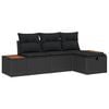vidaXL Tuin Sofa Set 4 st Zwart poly rattan