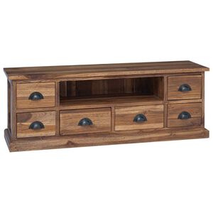 vidaXL TV-standaard 110 x 30 x 40 cm Naturel Massief Teakhout