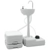 vidaXL Camping Toilet Set 2 pcs Grijs en Wit