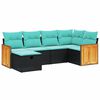 vidaXL 7-delige Loungeset met kussens poly rattan grijs