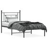 vidaXL Bedframe met hoofdbord metaal zwart 90x190 cm