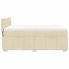 vidaXL Boxspring met matras stof cr&egrave;mekleurig 140x190 cm
