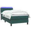 vidaXL Boxspring met matras en LED fluweel donkergroen 80x220 cm