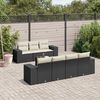 vidaXL 8-delige Loungeset met kussens poly rattan zwart