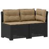 vidaXL Tweedelige Tuinbank met Kussens Rattan Look PP Antraciet