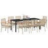 vidaXL Tuin Eetset 9 pcs Beige poly rattan