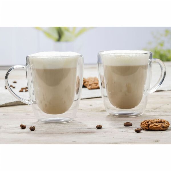 HI Cappuccinoglazenset 2-delig 270 ml transparant