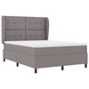vidaXL Boxspring bed met matras met hoofdeinde Taupe 140 x 200 cm Stof