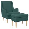 vidaXL Fauteuil met Voetenbank 2 st Donkergroen Stof