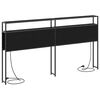 vidaXL Opberghoofdbord met plank Zwart eiken 200 cm Bewerkt hout
