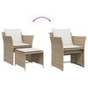vidaXL Tuinstoel met voetenbank poly rattan beige