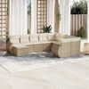 vidaXL 10-delige Loungeset met kussens poly rattan beige