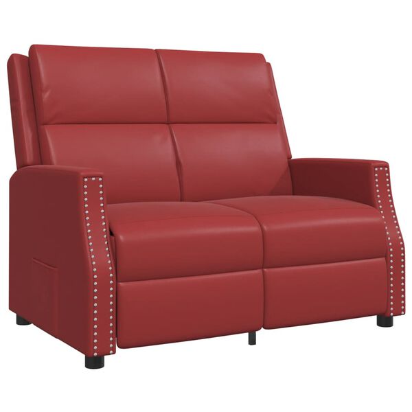 vidaXL Fauteuil 2-zits verstelbaar kunstleer wijnrood