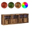 vidaXL LED Sideboard Oudhout 202 x 37 x 67 cm Bewerkt hout