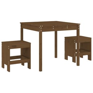 vidaXL 3-delige Bistroset massief grenenhout honingbruin