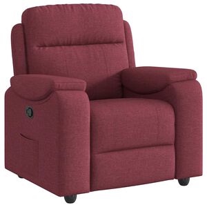 vidaXL Fauteuil verstelbaar stof wijnrood